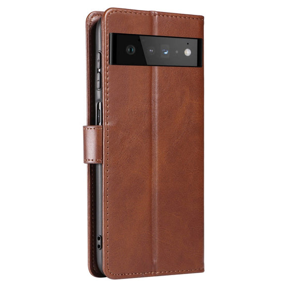 Google Pixel 6 Pro Kunstlæder Cover m. Pung - Brun