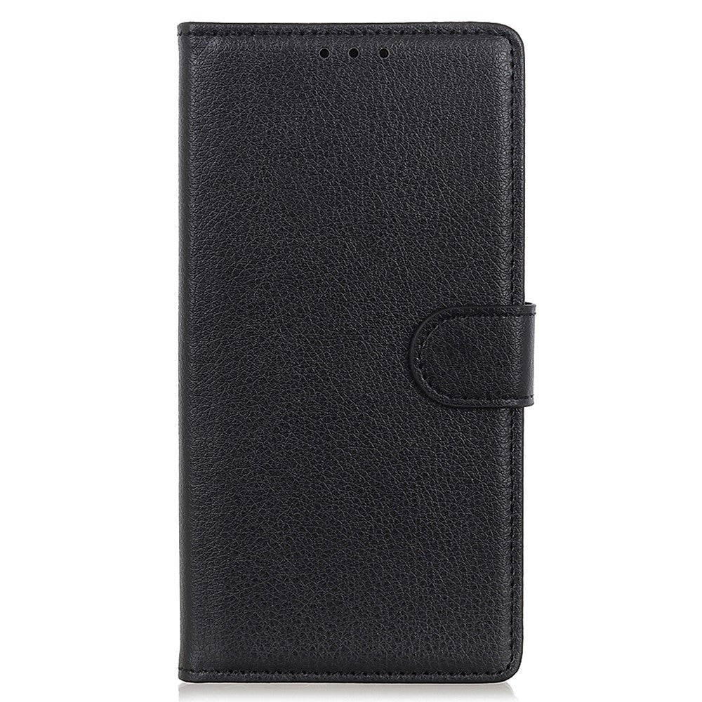 Google Pixel 7 Litchi Læder Flip Cover m. Pung - Sort