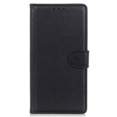 Google Pixel 7 Litchi Læder Flip Cover m. Pung - Sort