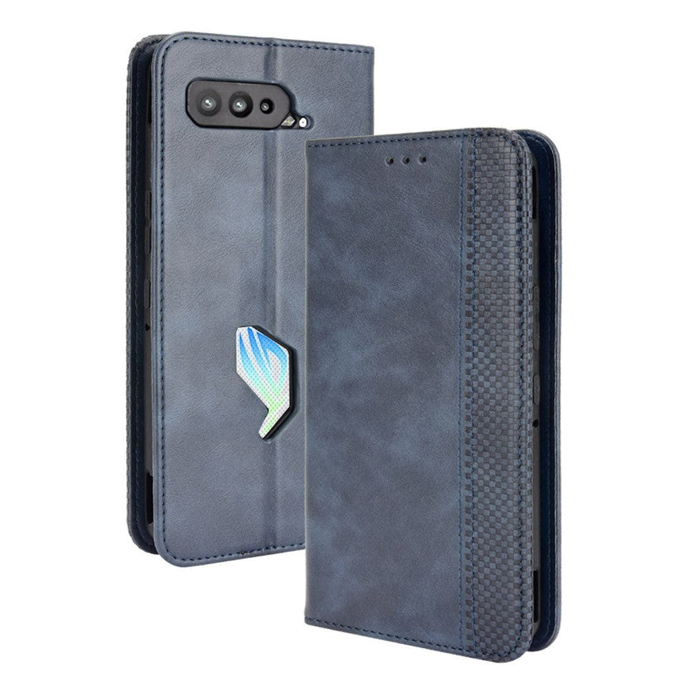 Asus ROG Phone 5 Læder Flip Cover m. Pung og Magnetisk Luk - Blå