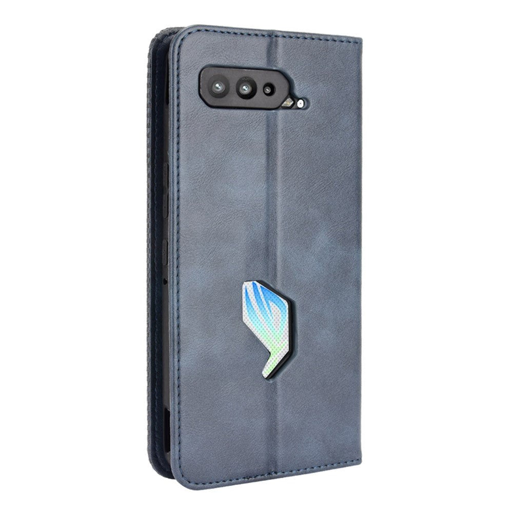 Asus ROG Phone 5 Læder Flip Cover m. Pung og Magnetisk Luk - Blå