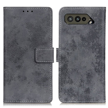 Asus ROG Phone 5 Vintage Læder Cover m. Pung - Grå