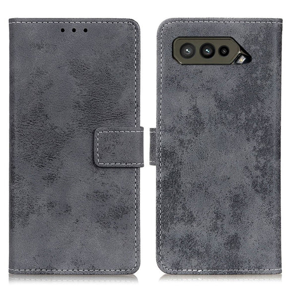 Asus ROG Phone 5 Vintage Læder Cover m. Pung - Grå