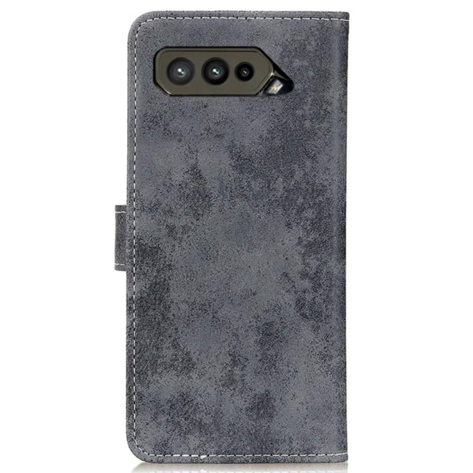 Asus ROG Phone 5 Vintage Læder Cover m. Pung - Grå