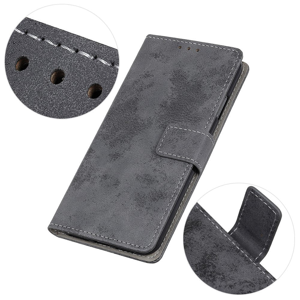 Asus ROG Phone 5 Vintage Læder Cover m. Pung - Grå