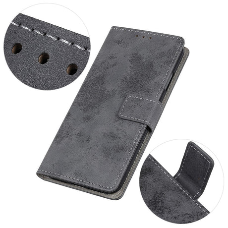 Asus ROG Phone 5 Vintage Læder Cover m. Pung - Grå