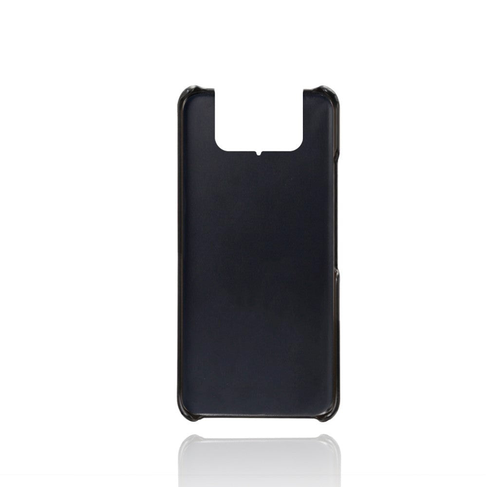 Asus Zenfone 8 Flip Imiteret Læder Cover m. Kortholder - Sort