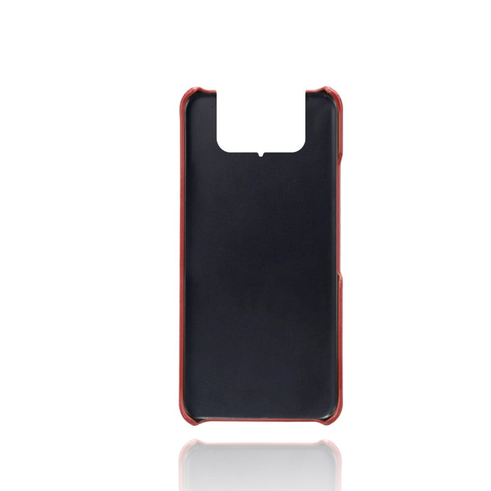 Asus Zenfone 8 Flip Imiteret Læder Cover m. Kortholder - Rød
