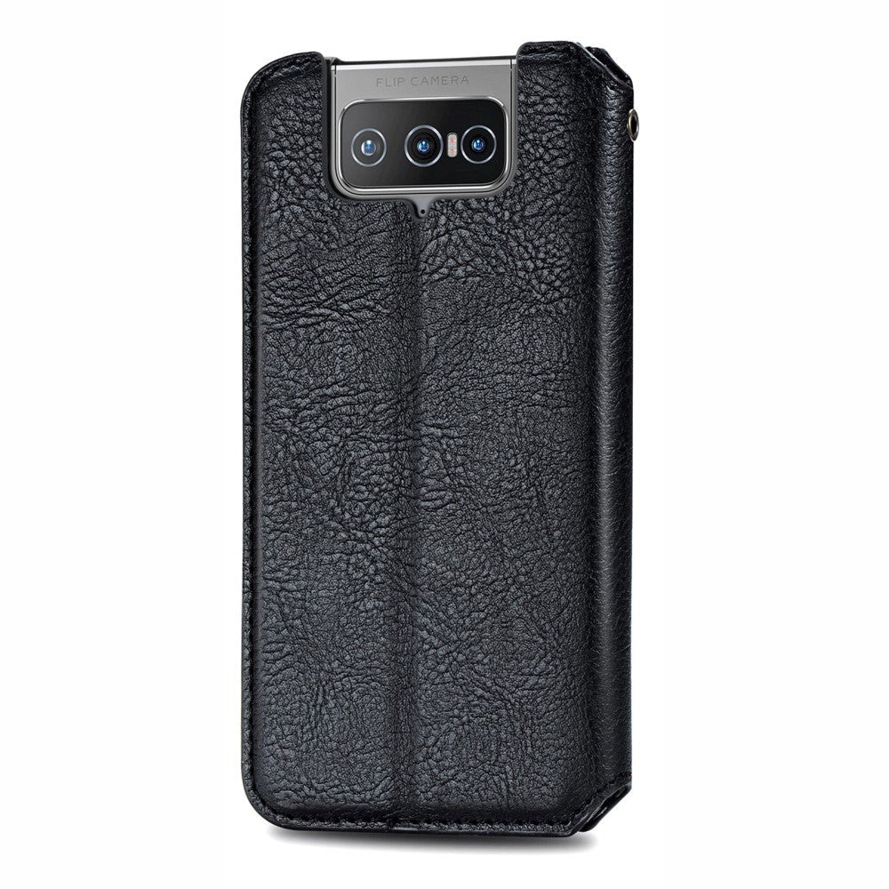 Asus Zenfone 8 Flip Retro Mønster Læder Cover m. Pung - Sort