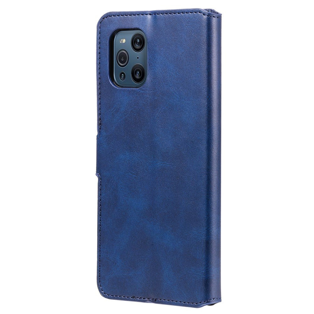OPPO Find X3 Pro Læder Cover m. Pung & Magnetisk Luk - Blå