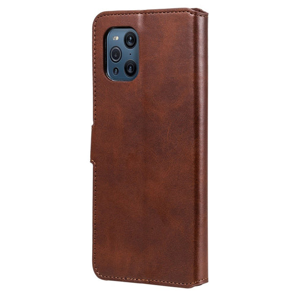 OPPO Find X3 Pro Læder Cover m. Pung & Magnetisk Luk - Brun