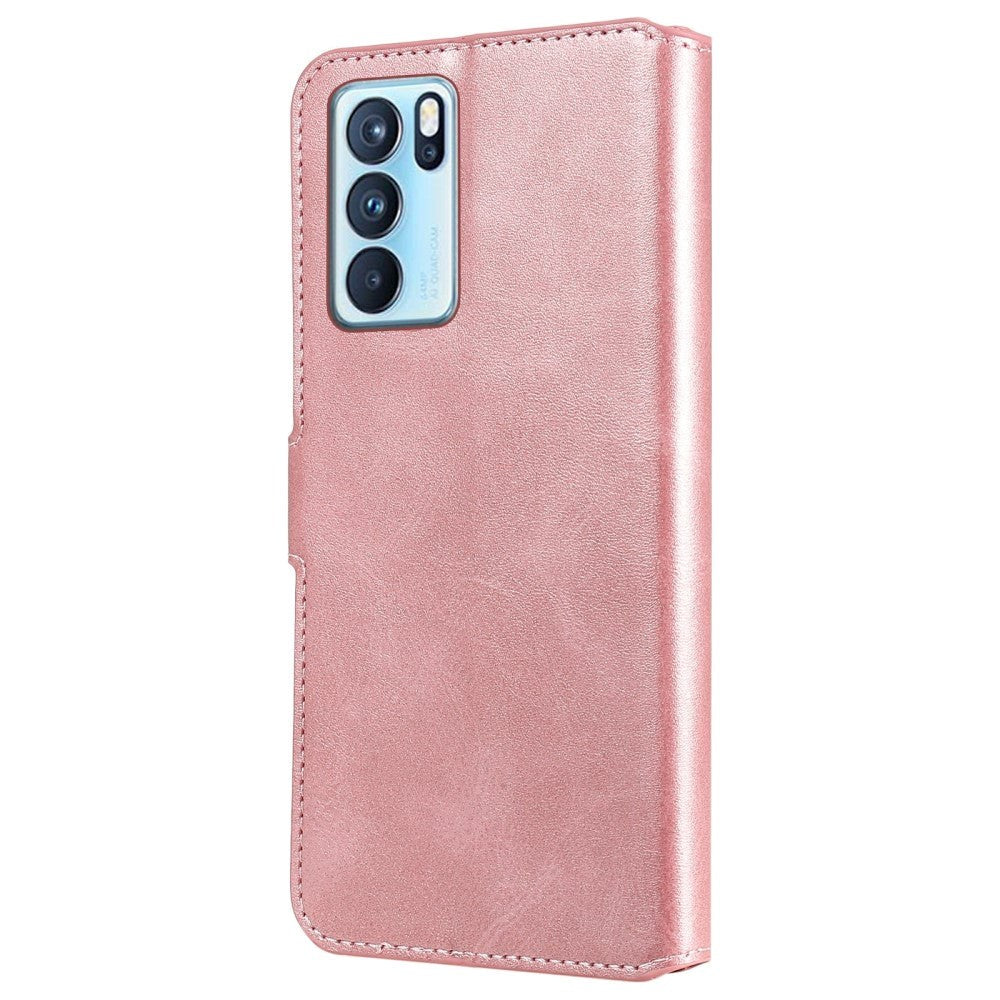 OPPO Reno6 Pro Læder Cover m. Pung & Magnetisk Luk - Rose Gold