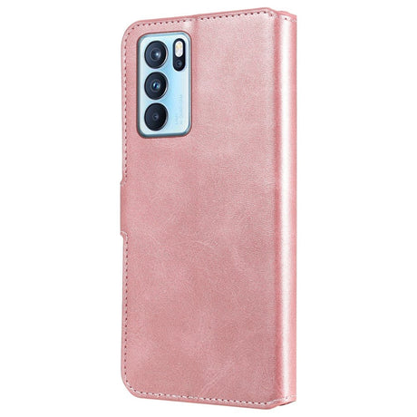 OPPO Reno6 Pro Læder Cover m. Pung & Magnetisk Luk - Rose Gold