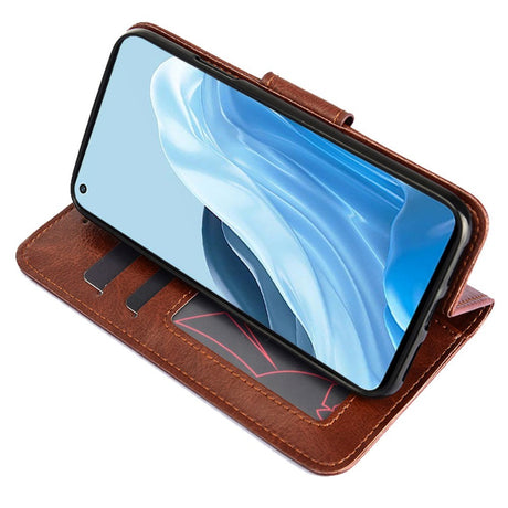 OPPO Find X5 Lite Læder Cover m. Pung & Magnetisk Luk - Brun