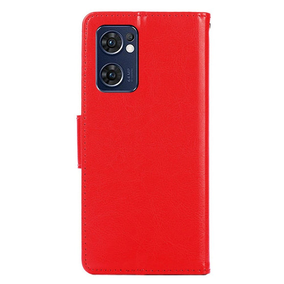 OPPO Find X5 Lite Læder Cover m. Pung & Magnetisk Luk - Rød