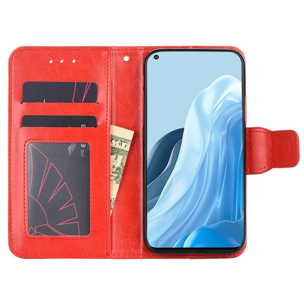 OPPO Find X5 Lite Læder Cover m. Pung & Magnetisk Luk - Rød