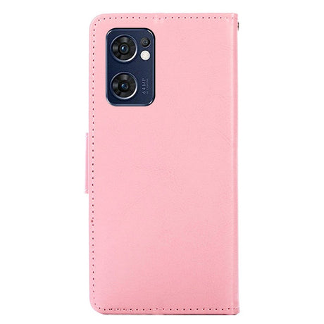 OPPO Find X5 Lite Læder Cover m. Pung & Magnetisk Luk - Lyserød