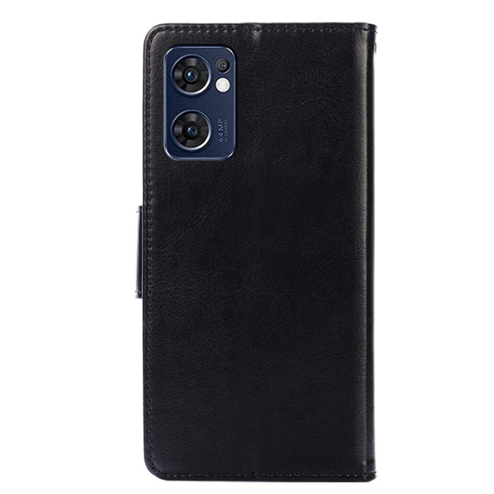OPPO Find X5 Lite Læder Cover m. Pung & Magnetisk Luk - Sort
