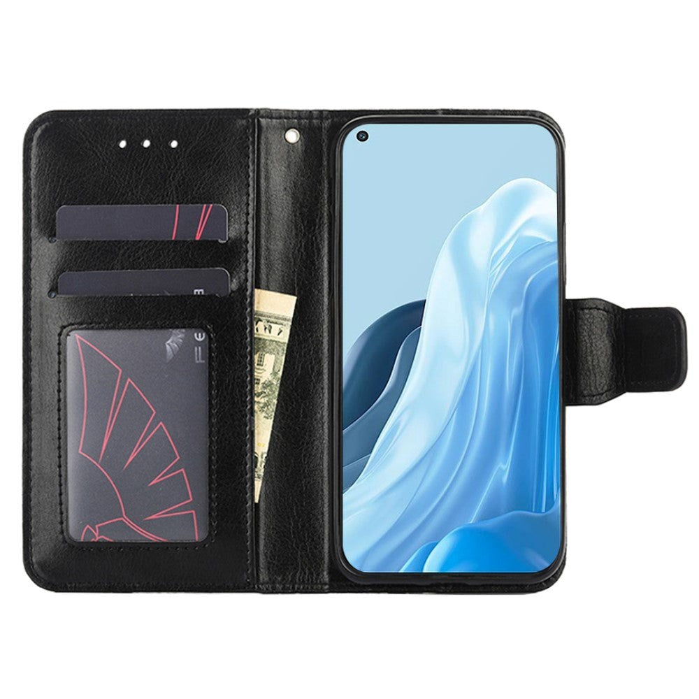 OPPO Find X5 Lite Læder Cover m. Pung & Magnetisk Luk - Sort