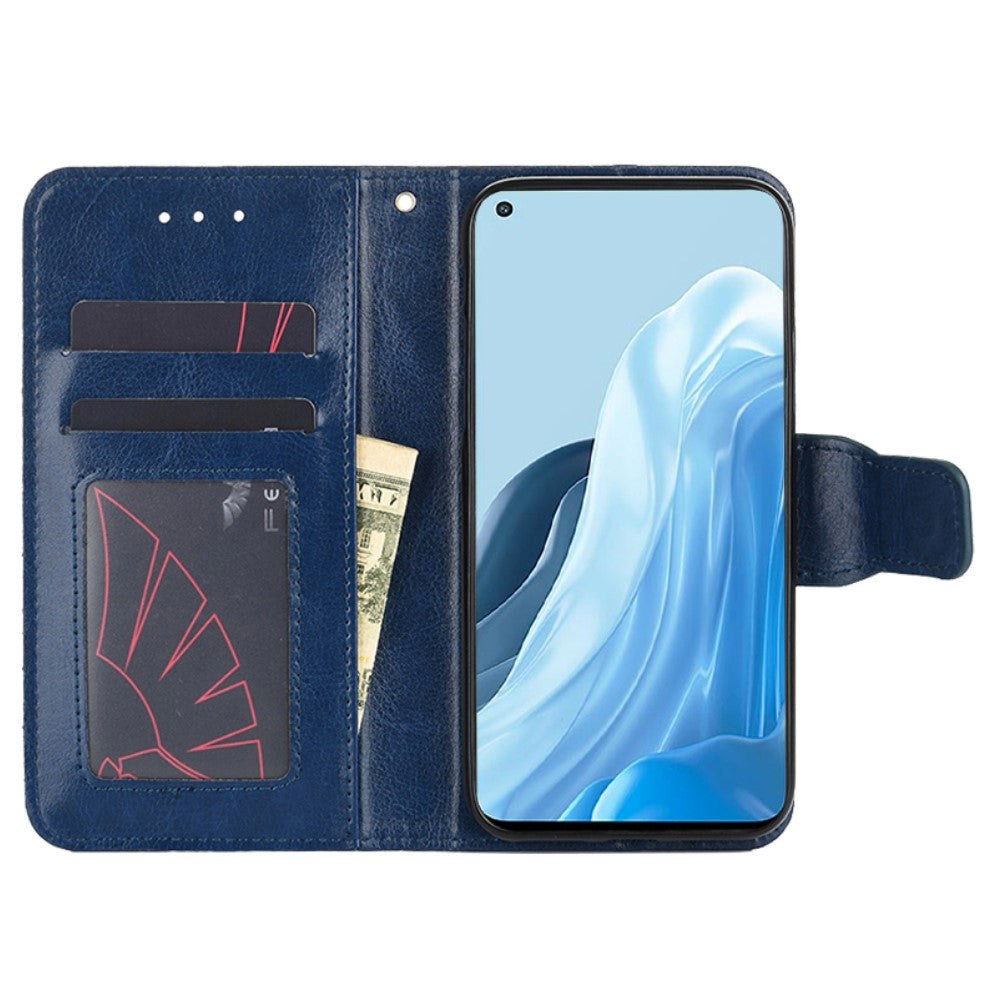 OPPO Find X5 Lite Læder Cover m. Pung & Magnetisk Luk - Blå