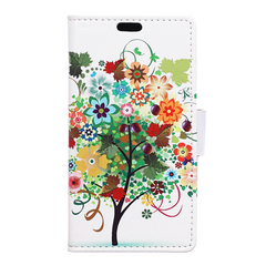 Microsoft Lumia 950 Green Flower Tree Wallet Etui m. Pung