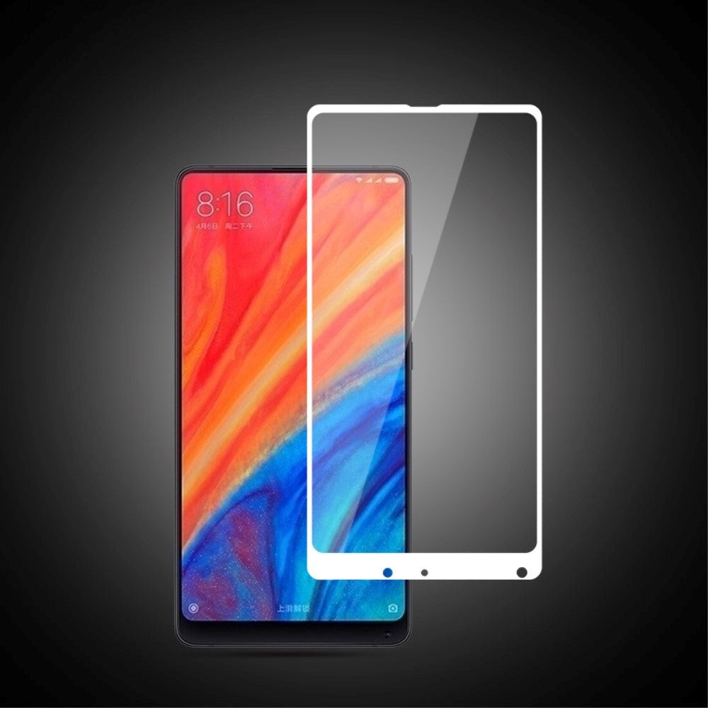 Xiaomi Mi Mix 2s MOCOLO Complete Covering Hærdet Glas Skærmbeskyttelse m. Hvid Ramme