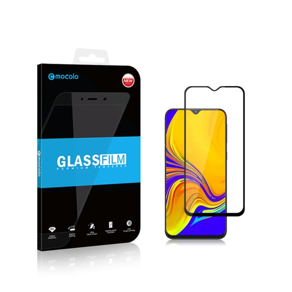 Samsung Galaxy A30 /A30s / A50 MOCOLO Hærdet Glas Skærmbeskyttelse m. Sort Ramme
