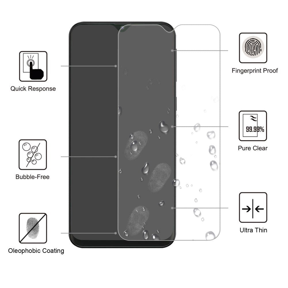 Samsung Galaxy A10 Beskyttelsesglas - Case Friendly - Skærmbeskyttelse - Gennemsigtig