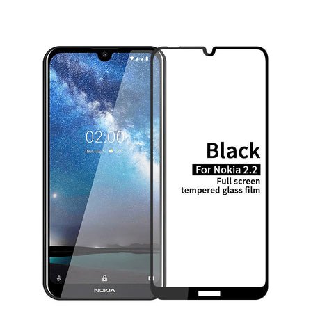 Nokia 2.2 Pinwuyo Skærmbeskyttelse - Full Fit - Beskyttelsesglas - Sort