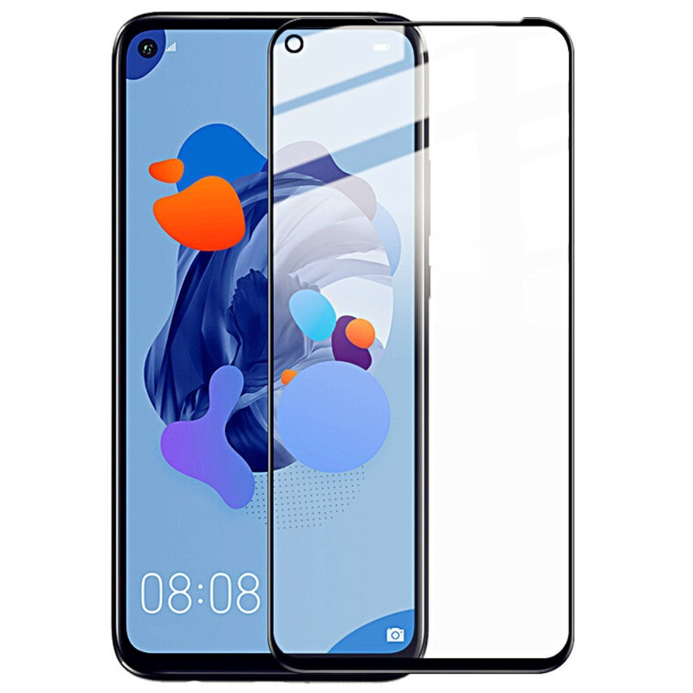 Huawei Mate 30 Lite Hærdet Glas - Full Fit - Skærmbeskyttelse - Sort