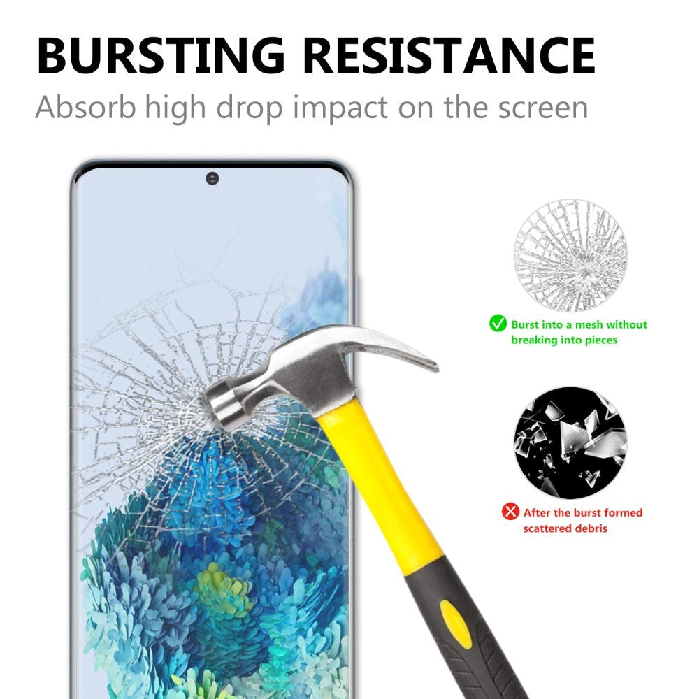 Samsung Galaxy S20 Ultra Hærdet Glas - Full-fit Skærmbeskyttelse - Sort Kant