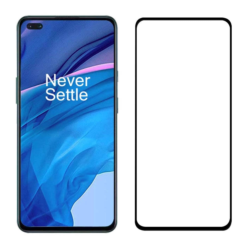 OnePlus Nord / Nord 2 (5G) Hærdet Glas - Case Friendly - Skærmbeskyttelse - Sort Ramme