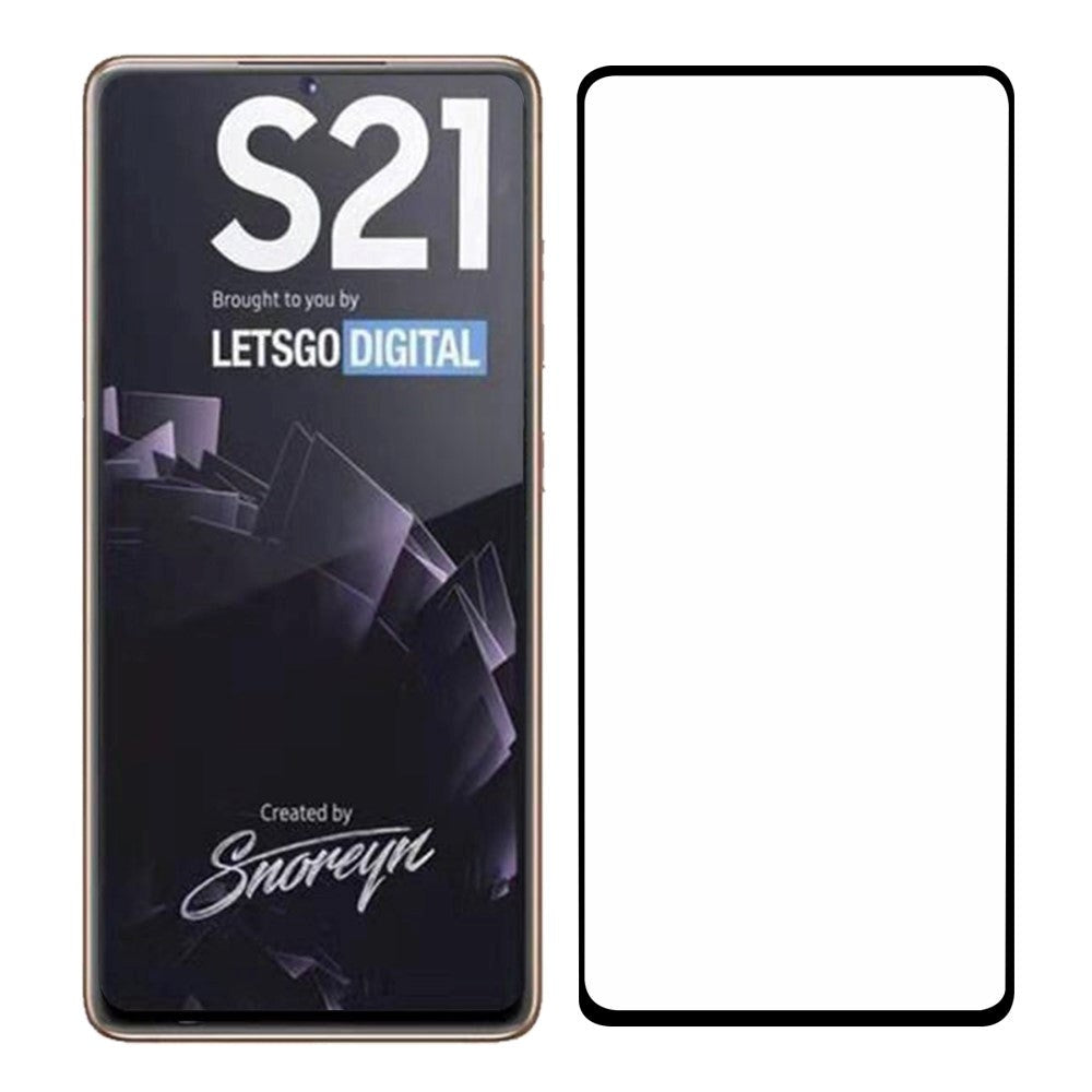 Samsung Galaxy S21 (5G) Hærdet Glas - Full-fit Skærmbeskyttelse - Sort Kant