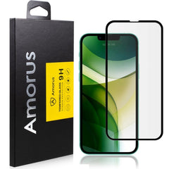iPhone 13 Pro Max AMORUS Hærdet Glas - Case-Friendly - Sort Kant