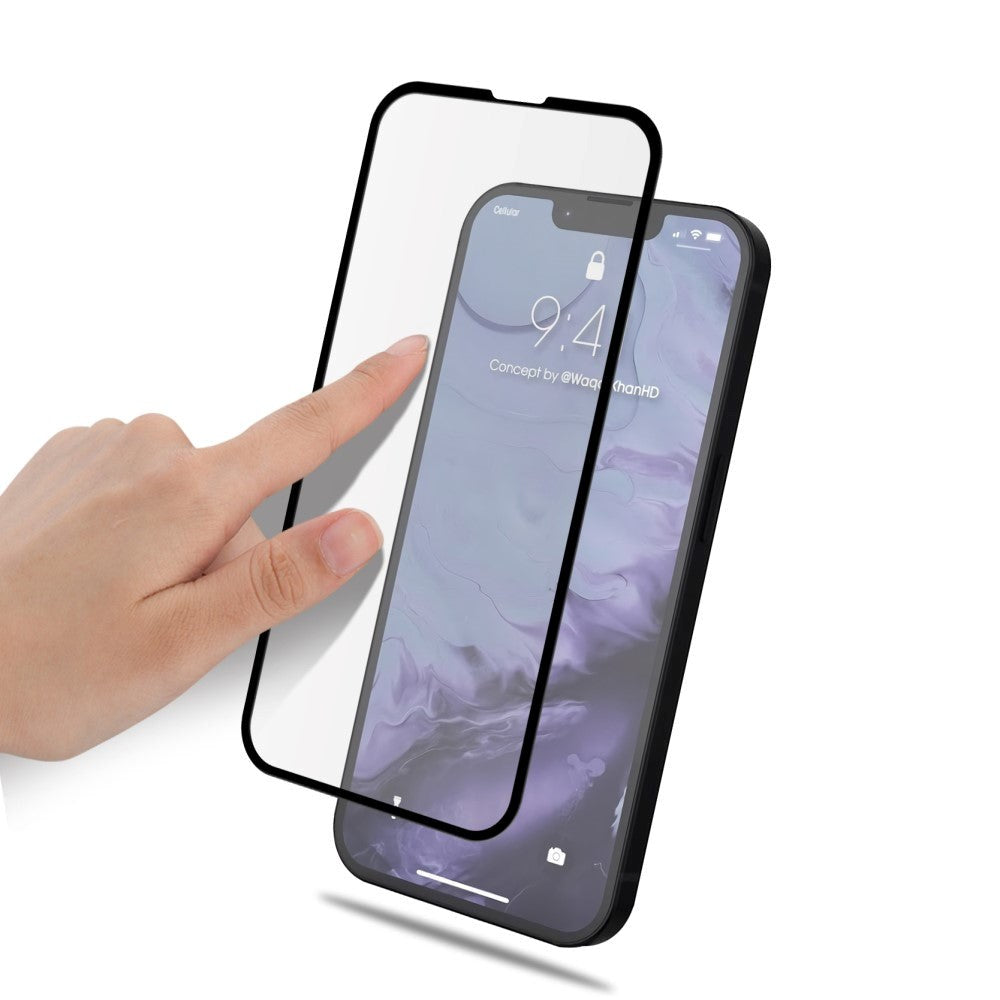 iPhone 13 Pro Max AMORUS Hærdet Glas - Case-Friendly - Sort Kant