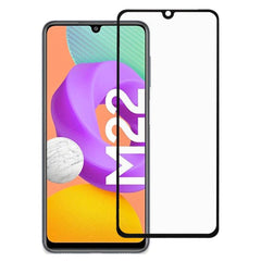 Samsung Galaxy M22 / M32 Hærdet Glas - Full-fit Skærmbeskyttelse - Sort Kant