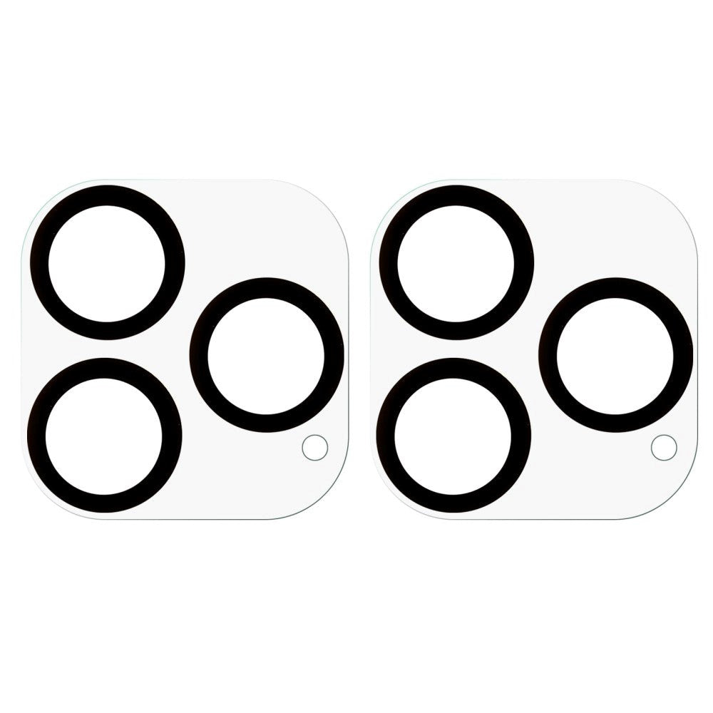 iPhone 14 Pro / 14 Pro Max Kameralinse Hærdet Beskyttelsesglas 2-pack - Gennemsigtig m. Sort Kant