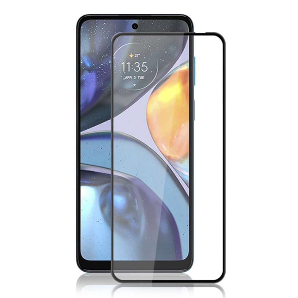 Motorola Moto G22 Full Fit Hærdet Skærmbeskyttelsesglas - Gennemsigtig / Sort