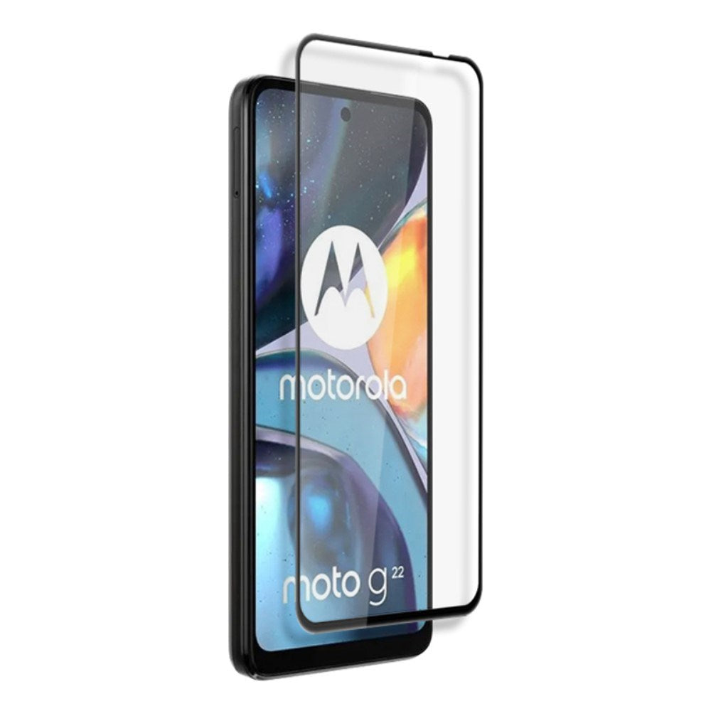 Motorola Moto G22 Full Fit Hærdet Skærmbeskyttelsesglas - Gennemsigtig / Sort