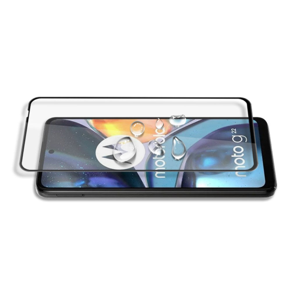 Motorola Moto G22 Full Fit Hærdet Skærmbeskyttelsesglas - Gennemsigtig / Sort