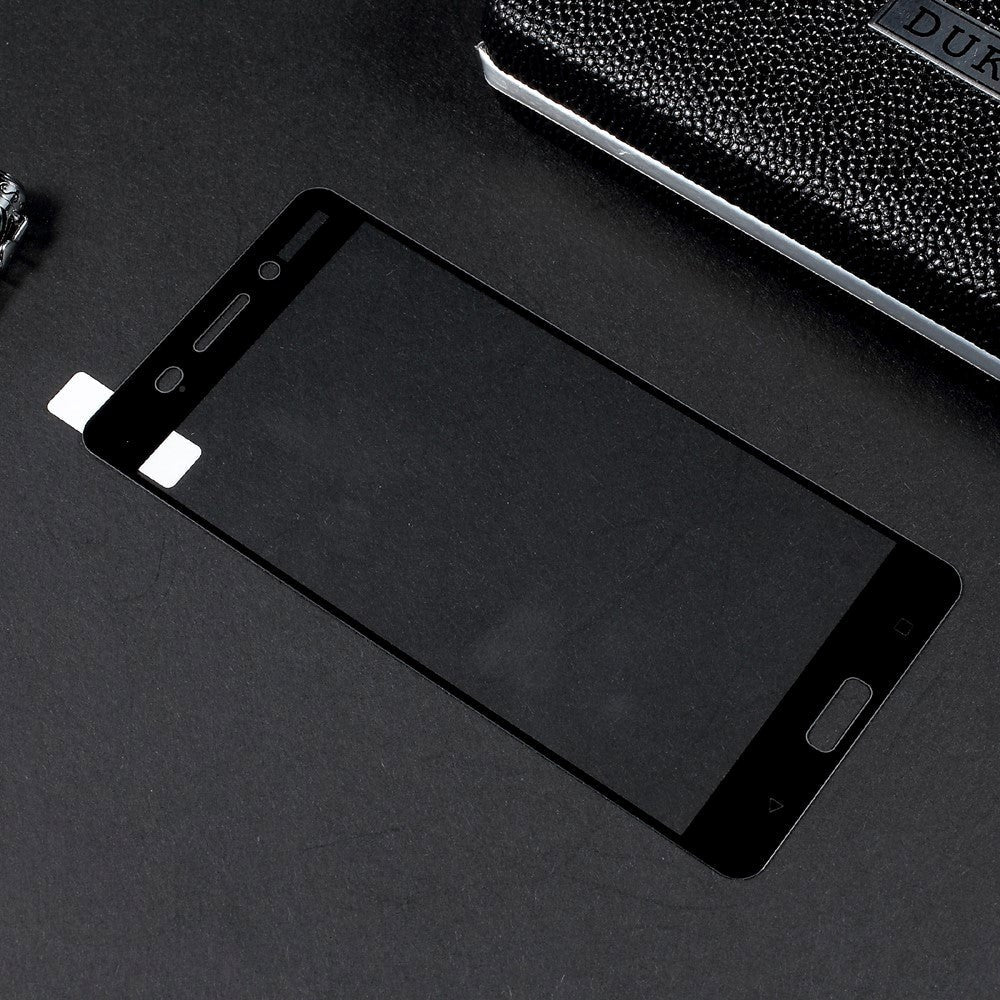 Nokia 6 Full Coverage Hærdet Glas Beskyttelsesfilm - Sort