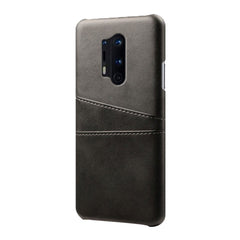 OnePlus 8 Pro Læderbetrukket Plastik Cover m. Kortholder - Sort