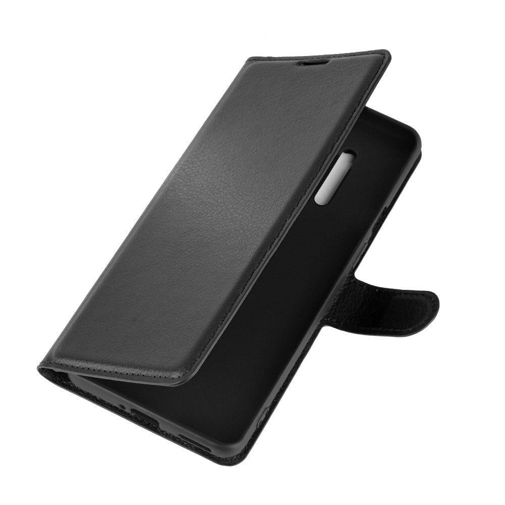 OnePlus 8 Pro Litchi Læder Cover m. Pung - Sort