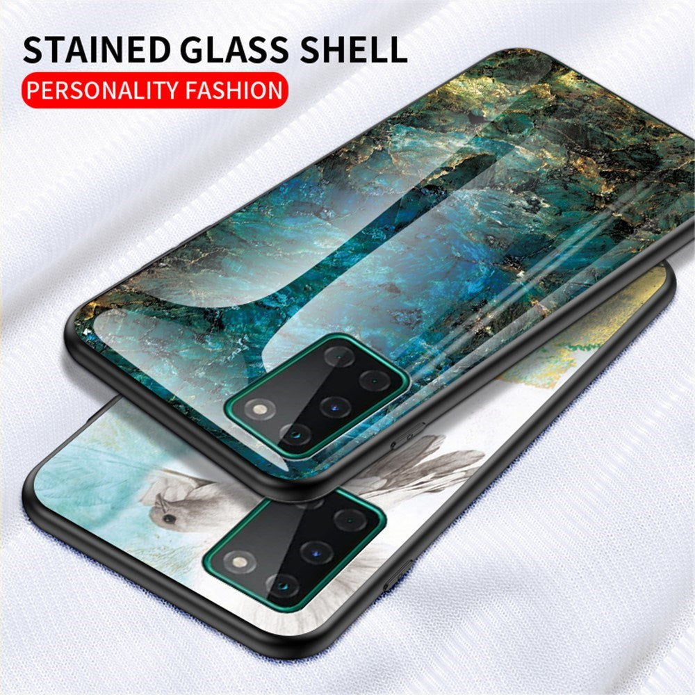 EIDERWOOD OnePlus 8T Hybrid Marmor Cover m. Glas Bagside - Blå