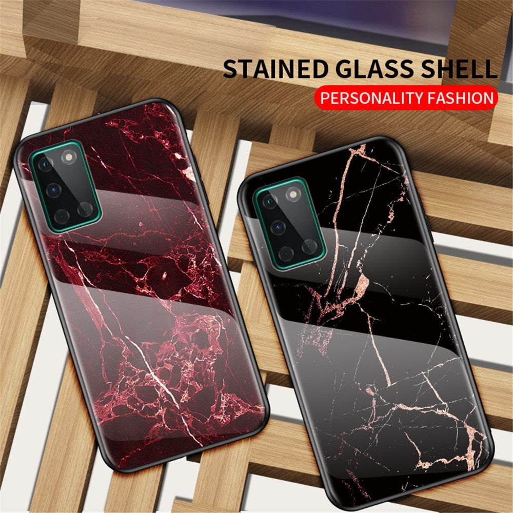 EIDERWOOD OnePlus 8T Hybrid Marmor Cover m. Glas Bagside - Rød