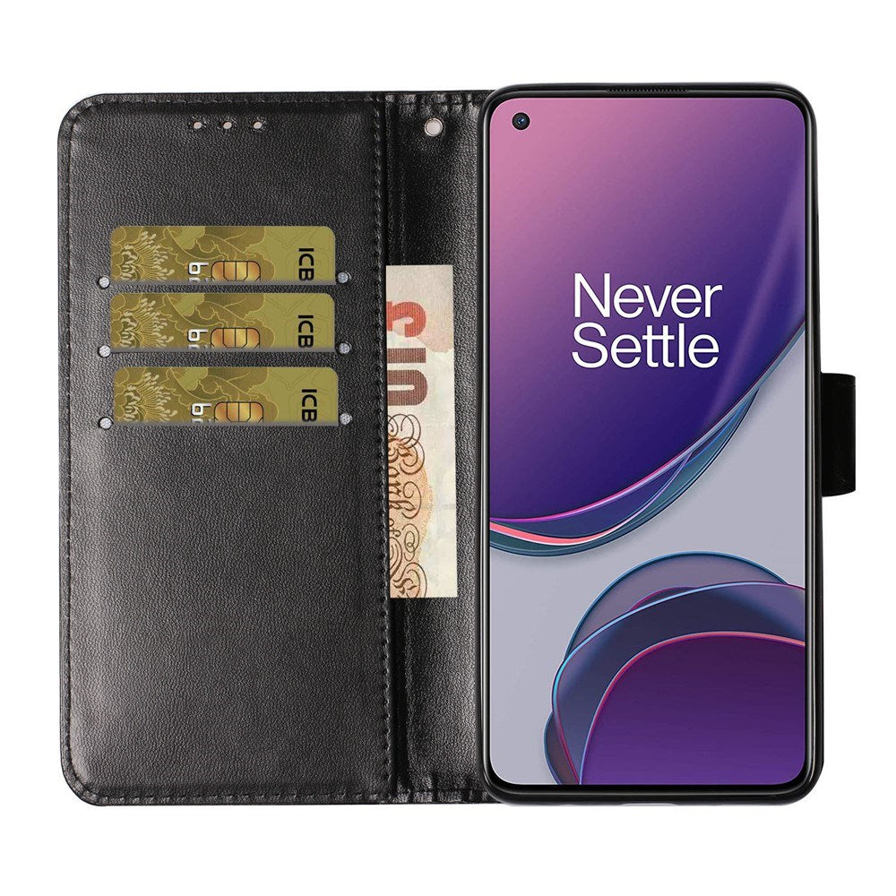 EIDERWOOD OnePlus 8T Kunstlæder Cover m. Strop & Kortholder - Sort