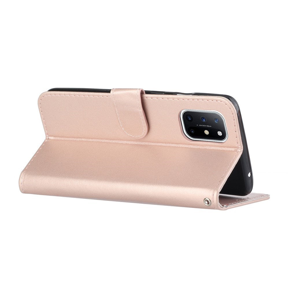 EIDERWOOD OnePlus 8T Kunstlæder Cover m. Strop & Kortholder - Rose Gold