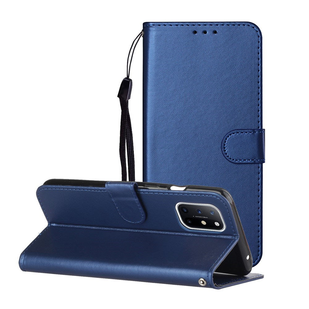 EIDERWOOD OnePlus 8T Kunstlæder Cover m. Strop & Kortholder - Blå