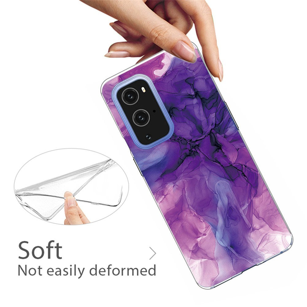 EIDERWOOD OnePlus 9 Pro Fleksibelt Plastik Cover m. Marmordesign - Lilla