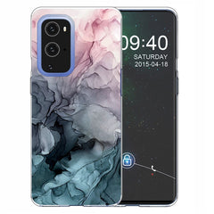 EIDERWOOD OnePlus 9 Pro Fleksibelt Plastik Cover m. Marmordesign - Blå / Lyserød / Sort
